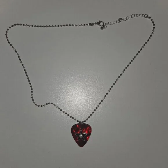 Guitar Pick Pendant Necklace - Picture 2 of 2